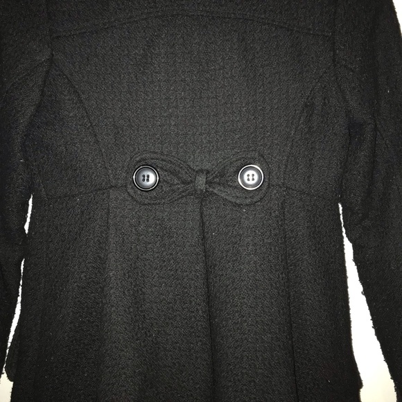 Jacket warm Double Breasted Black Pea Coat - Picture 4 of 5